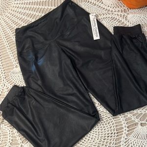 NICOLE MILLER Faux Leather Joggers